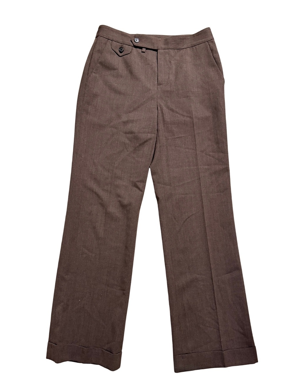 Polo Ralph Lauren Wool Petite Tan Flat Front Straight Leg Dress Pants Size 2P
